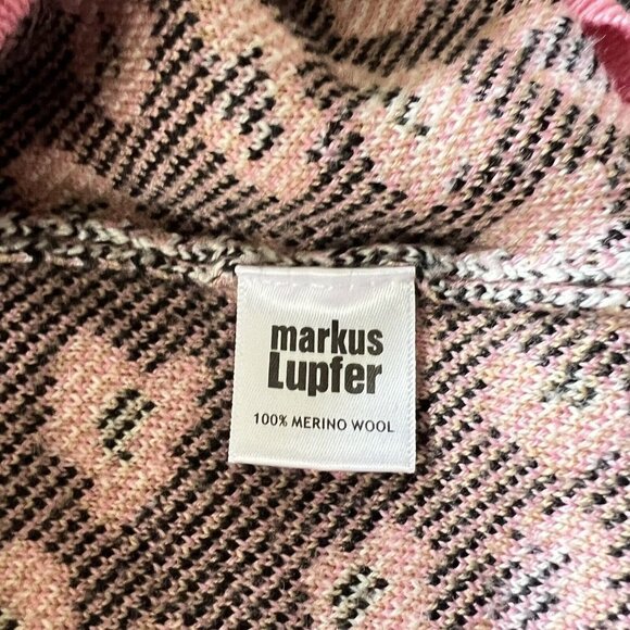 Markus Lupfer Natalie Leopard Pink Sweater Jumper Sz Small 100% Merino Wool $420 - Picture 13 of 14
